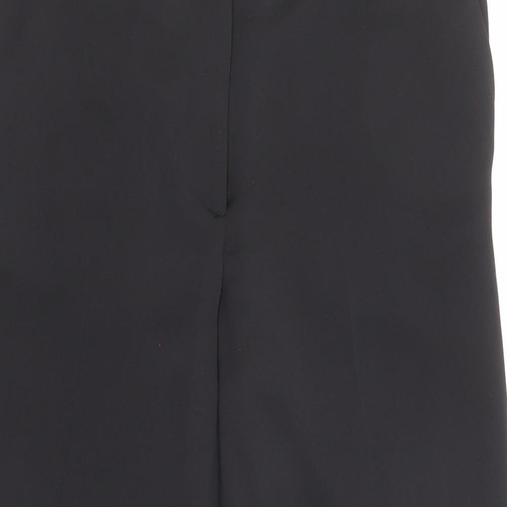 H&M Womens Black Polyester Trousers Size 8 Regular Zip