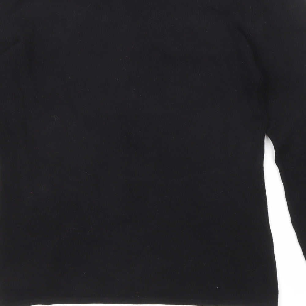 Debbie Morgan Womens Black V-Neck Viscose Pullover Jumper Size S - Size S-M
