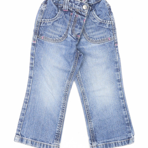 NEXT Girls Blue Cotton Jogger Jeans Size 18-24 Months Snap