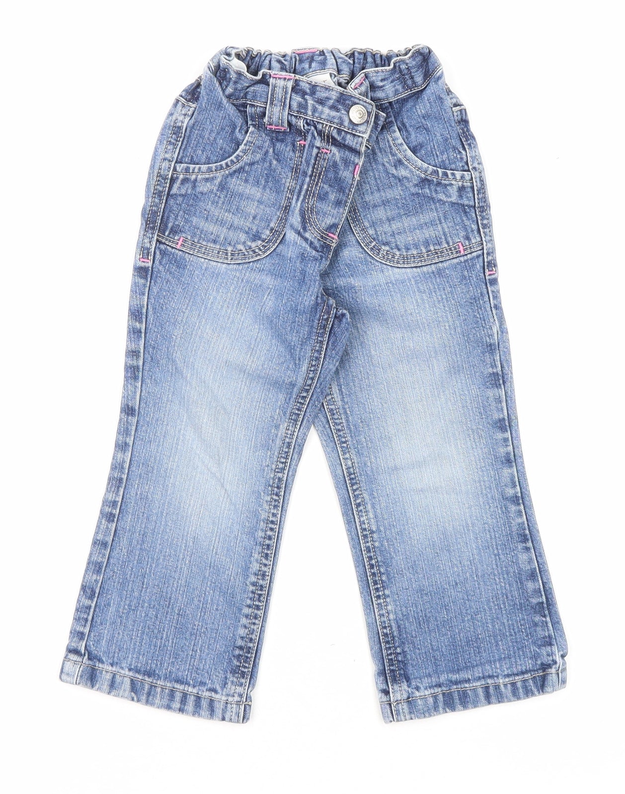 NEXT Girls Blue Cotton Jogger Jeans Size 18-24 Months Snap