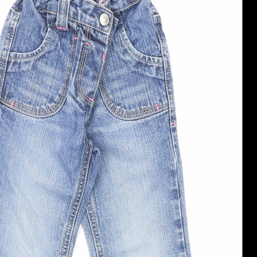 NEXT Girls Blue Cotton Jogger Jeans Size 18-24 Months Snap