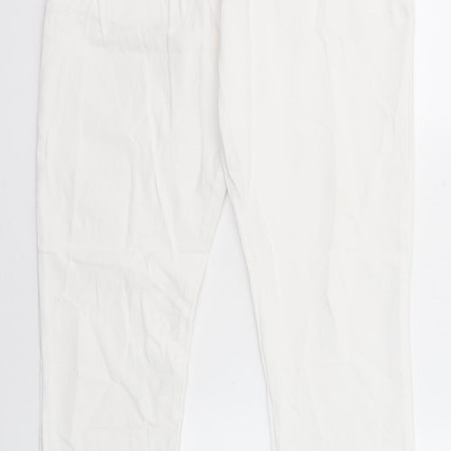 Vertu Womens White Cotton Skinny Jeans Size 10 Regular Zip