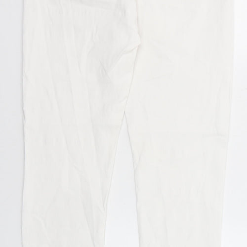 Vertu Womens White Cotton Skinny Jeans Size 10 Regular Zip
