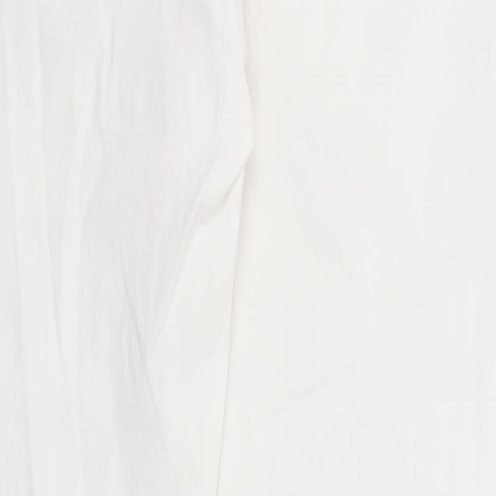 Vertu Womens White Cotton Skinny Jeans Size 10 Regular Zip