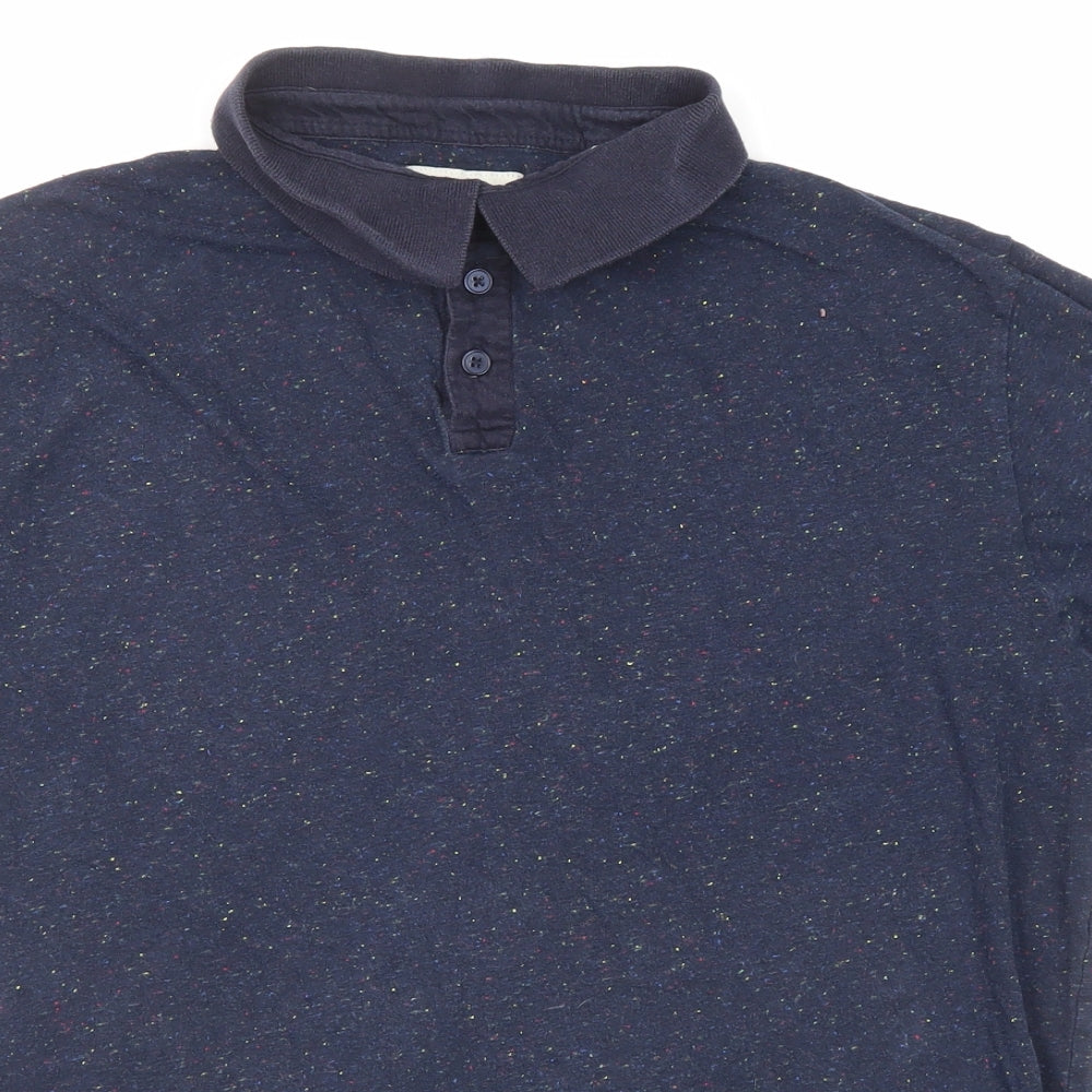 Goodsouls Mens Blue Cotton Polo Size XL Collared Button