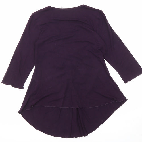 Fosby Womens Purple Viscose Basic Blouse Size 16 V-Neck