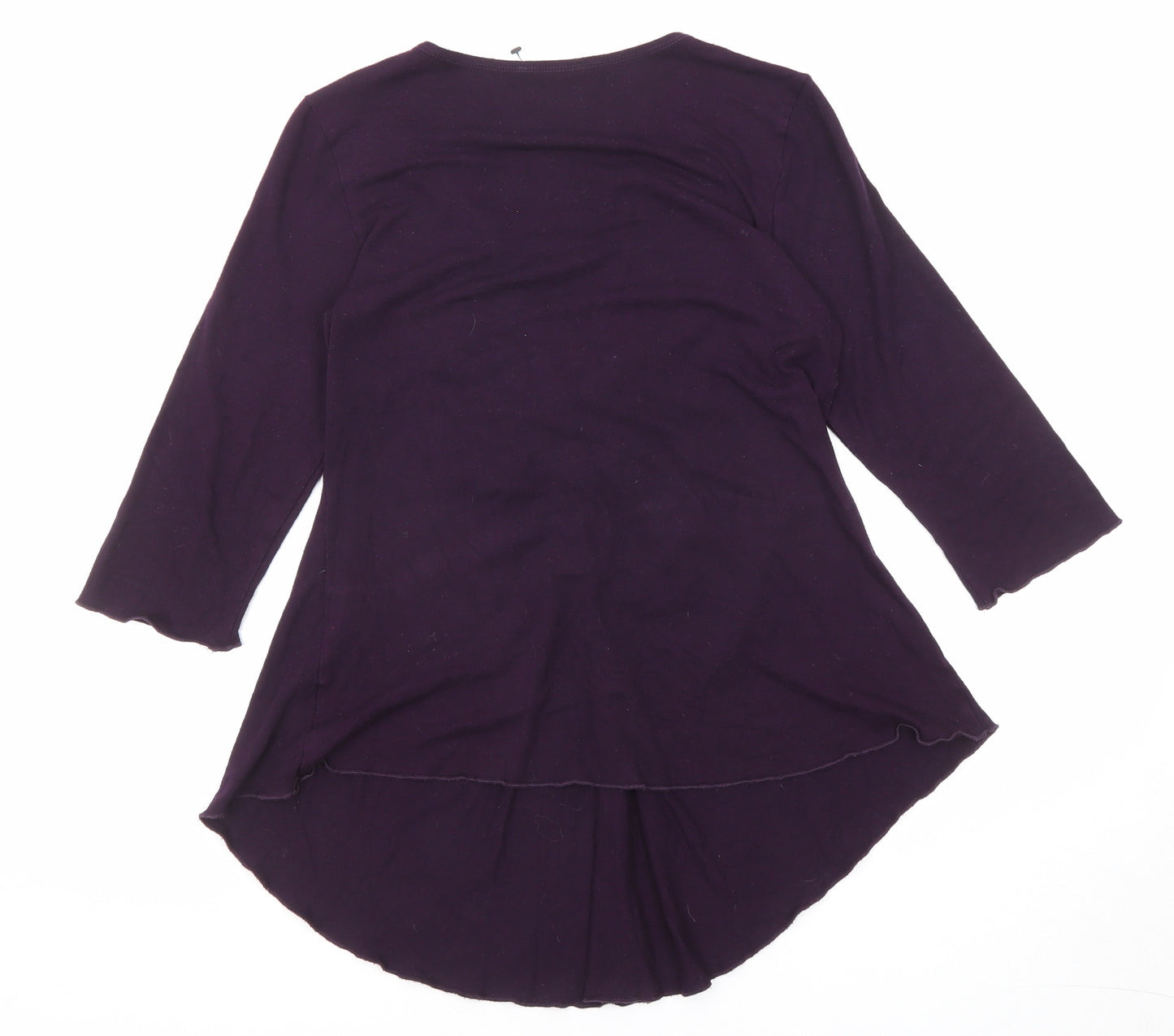 Fosby Womens Purple Viscose Basic Blouse Size 16 V-Neck