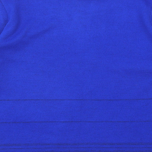 Envy Womens Blue Roll Neck Acrylic Pullover Jumper Size M - Size M-L