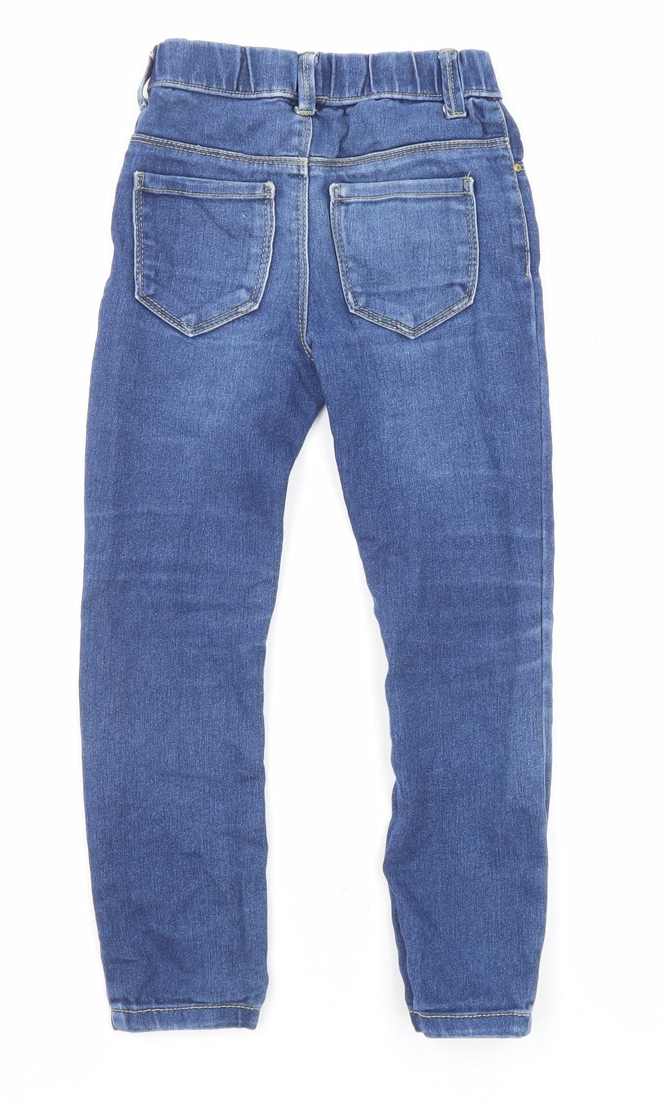 Denim & Co. Girls Blue Cotton Skinny Jeans Size 5-6 Years Regular Pullover