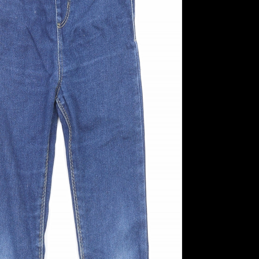 Denim & Co. Girls Blue Cotton Skinny Jeans Size 5-6 Years Regular Pullover