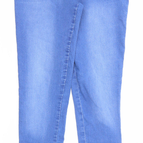 F&F Womens Blue Cotton Skinny Jeans Size 12 Regular Zip