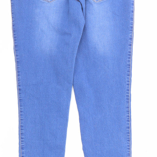 F&F Womens Blue Cotton Skinny Jeans Size 12 Regular Zip