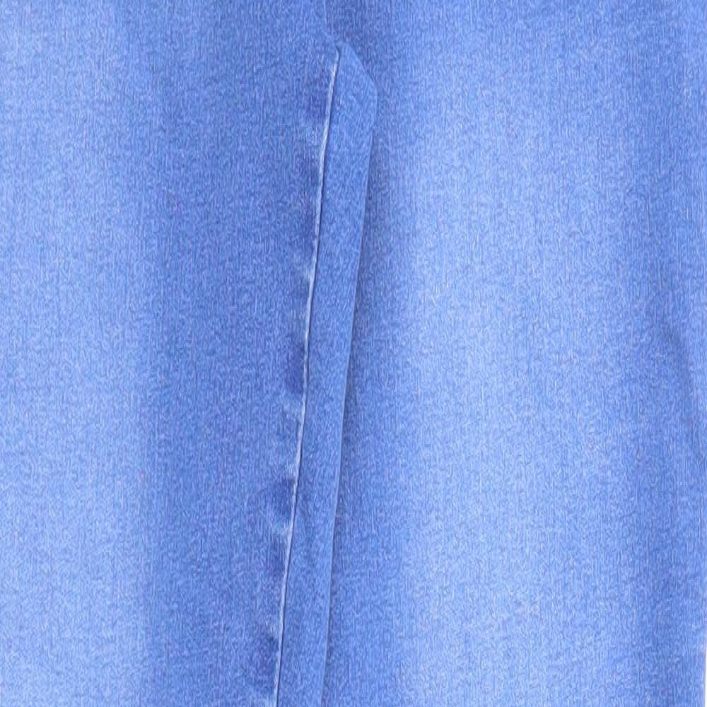 F&F Womens Blue Cotton Skinny Jeans Size 12 Regular Zip