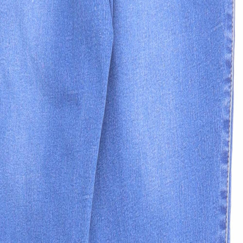 F&F Womens Blue Cotton Skinny Jeans Size 12 Regular Zip