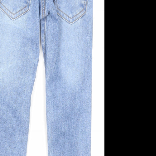 Denim & Co. Boys Blue Cotton Straight Jeans Size 3-4 Years Regular Drawstring
