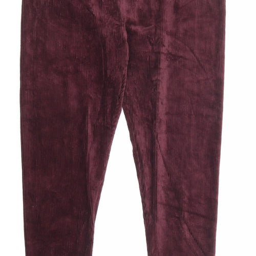 Marks and Spencer Womens Purple Cotton Capri Leggings Size 14 - Ribbed