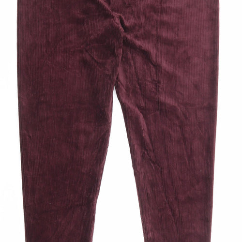 Marks and Spencer Womens Purple Cotton Capri Leggings Size 14 - Ribbed