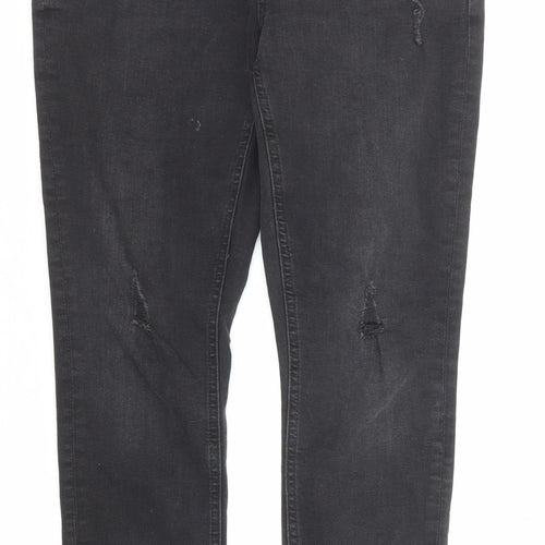 Denim & Co. Womens Black Cotton Skinny Jeans Size 14 Regular Zip