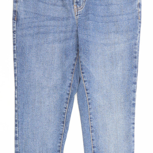 George Womens Blue Cotton Skinny Jeans Size 14 Regular Zip