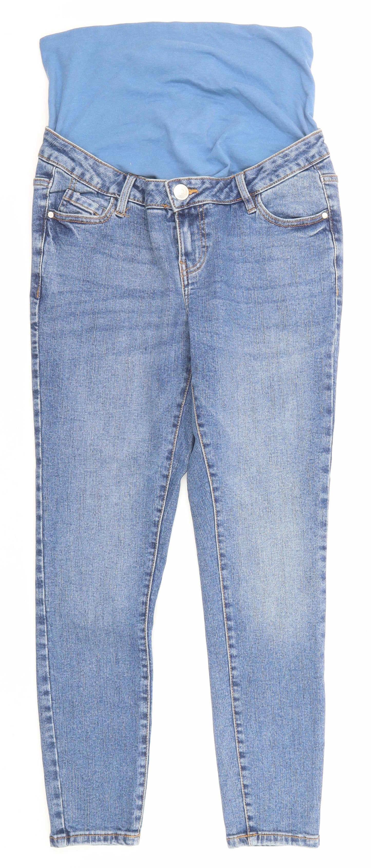George Womens Blue Cotton Skinny Jeans Size 14 Regular Zip