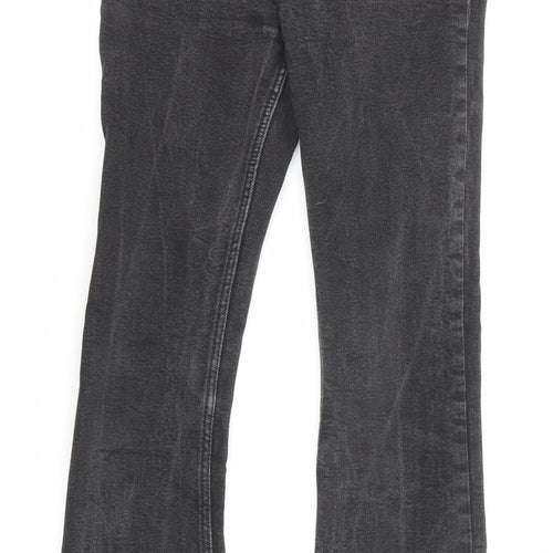 Denim & Co. Womens Black Cotton Tapered Jeans Size 4 Regular Zip - Waist 21 inches