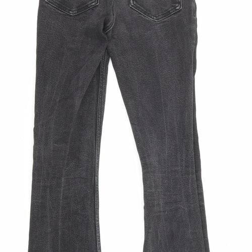 Denim & Co. Womens Black Cotton Tapered Jeans Size 4 Regular Zip - Waist 21 inches