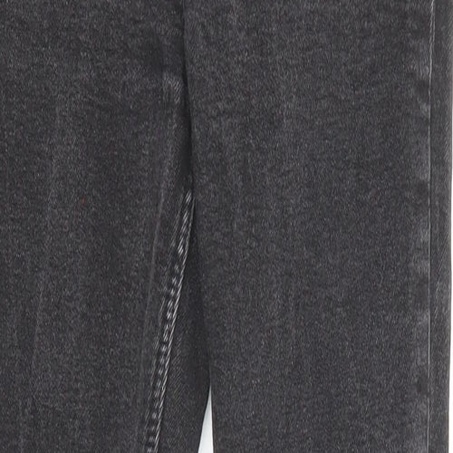 Denim & Co. Womens Black Cotton Tapered Jeans Size 4 Regular Zip - Waist 21 inches
