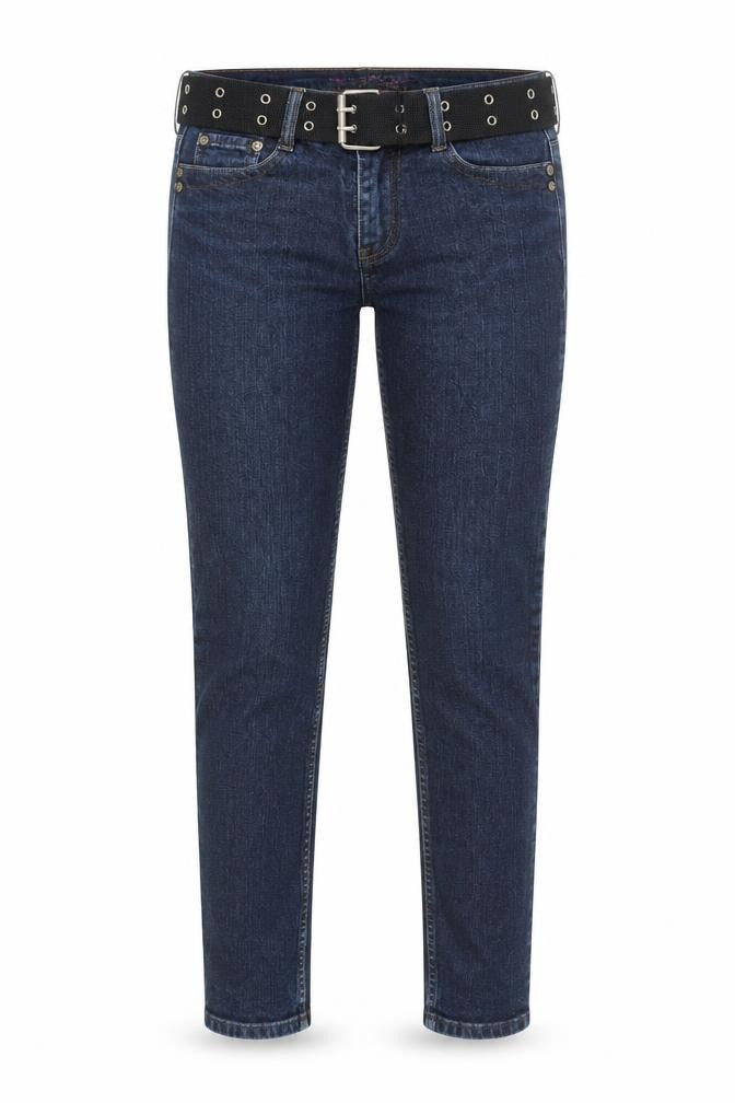 Denim & Co. Womens Blue Cotton Skinny Jeans Size 10 Regular Zip