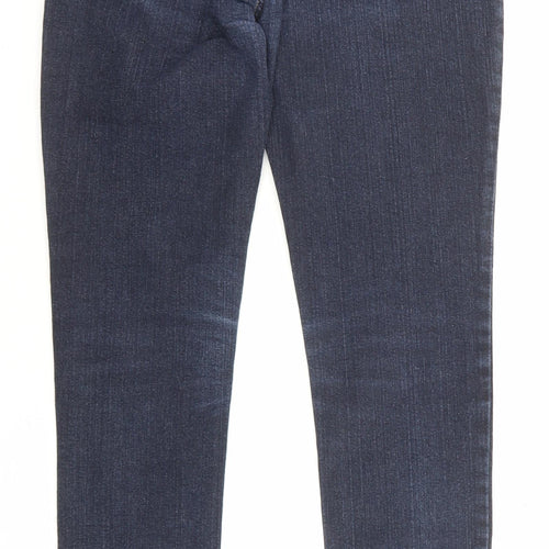 Denim & Co. Womens Blue Cotton Skinny Jeans Size 10 Regular Zip