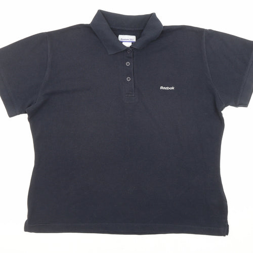 Reebok Womens Blue Polyester Basic Polo Size 18 Collared