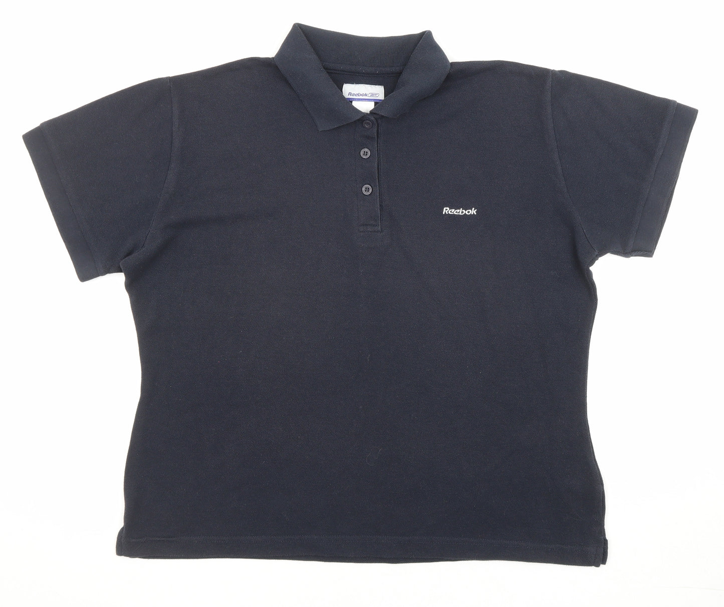 Reebok Womens Blue Polyester Basic Polo Size 18 Collared