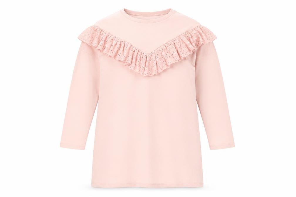 Front view of Select women’s pink cotton jumper dress, size UK 12, round neck pullover