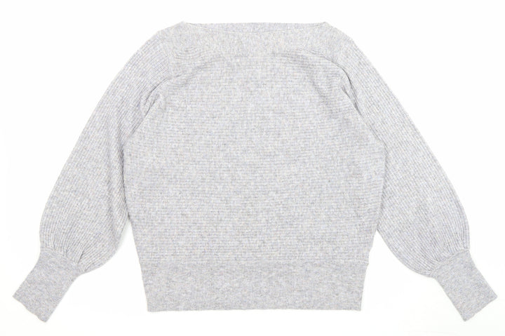 Marks and Spencer Womens Grey Boat Neck Polyester Pullover Jumper Size 16