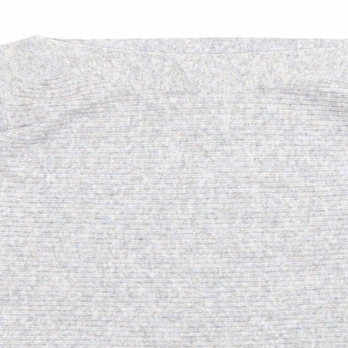 Marks and Spencer Womens Grey Boat Neck Polyester Pullover Jumper Size 16