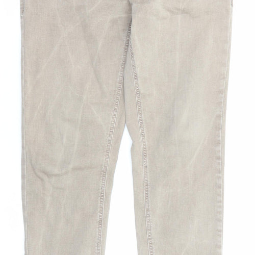 Replay Mens Beige Cotton Chino Trousers Size 29 in L30 in Regular Zip