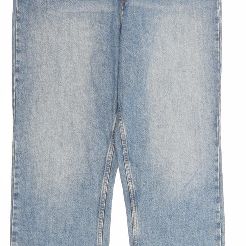 Denim & Co. Womens Blue Cotton Straight Jeans Size 16 Regular Zip