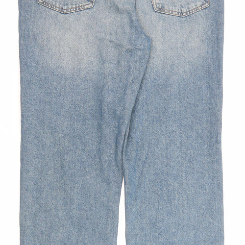 Denim & Co. Womens Blue Cotton Straight Jeans Size 16 Regular Zip