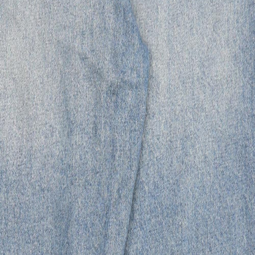 Denim & Co. Womens Blue Cotton Straight Jeans Size 16 Regular Zip