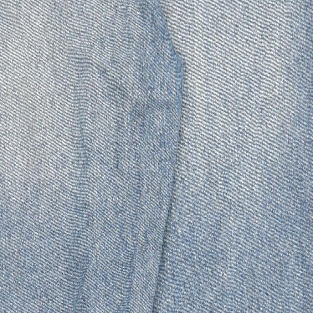Denim & Co. Womens Blue Cotton Straight Jeans Size 16 Regular Zip