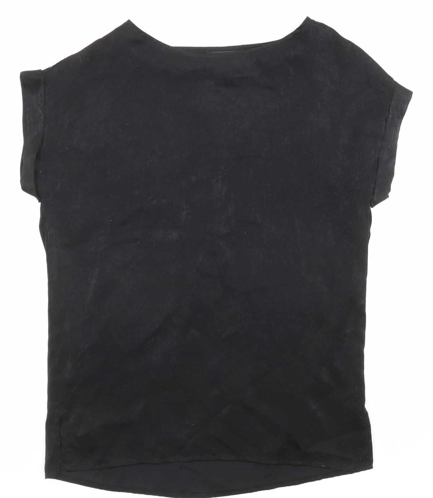 NEXT Womens Black Polyester Basic T-Shirt Size 6 Round Neck