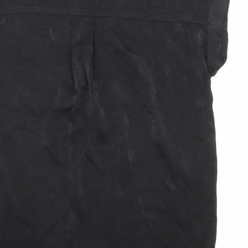 NEXT Womens Black Polyester Basic T-Shirt Size 6 Round Neck