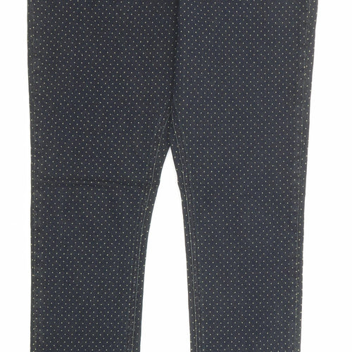 George Womens Black Polka Dot Cotton Skinny Jeans Size 12 Regular Zip