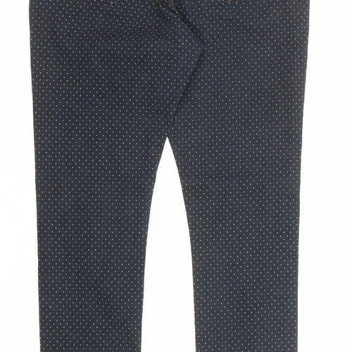 George Womens Black Polka Dot Cotton Skinny Jeans Size 12 Regular Zip