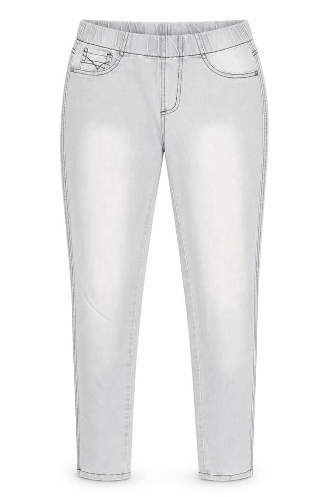 Denim & Co. Womens Grey Cotton Jegging Jeans Size 10 Regular Zip
