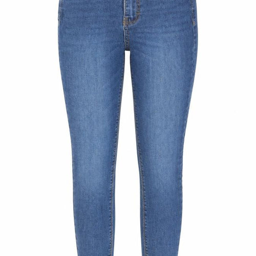 Denim & Co. Womens Blue Cotton Skinny Jeans Size 8 Regular Zip - Waist 21 inches