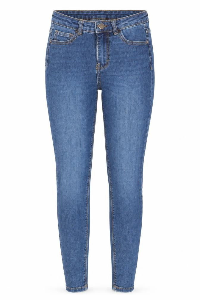 Denim & Co. Womens Blue Cotton Skinny Jeans Size 8 Regular Zip - Waist 21 inches