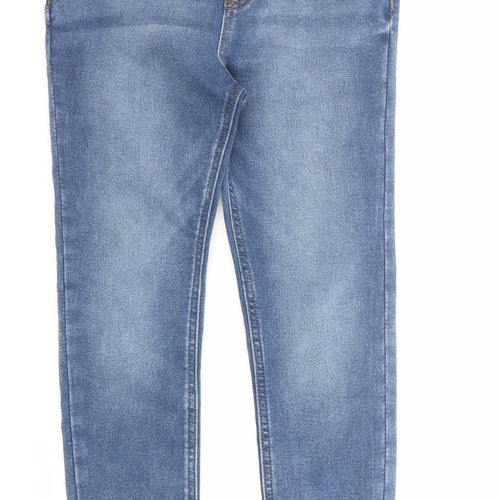 Nutmeg Boys Blue Cotton Skinny Jeans Size 7-8 Years Regular Drawstring