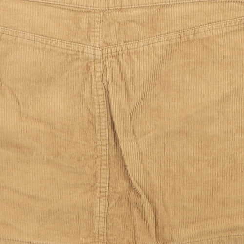 Denim & Co. Womens Beige Cotton Mini Skirt Size 10 Button