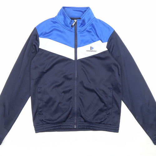 Donnay Boys Blue Geometric Track Jacket Jacket Size 13 Years Zip