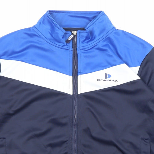 Donnay Boys Blue Geometric Track Jacket Jacket Size 13 Years Zip